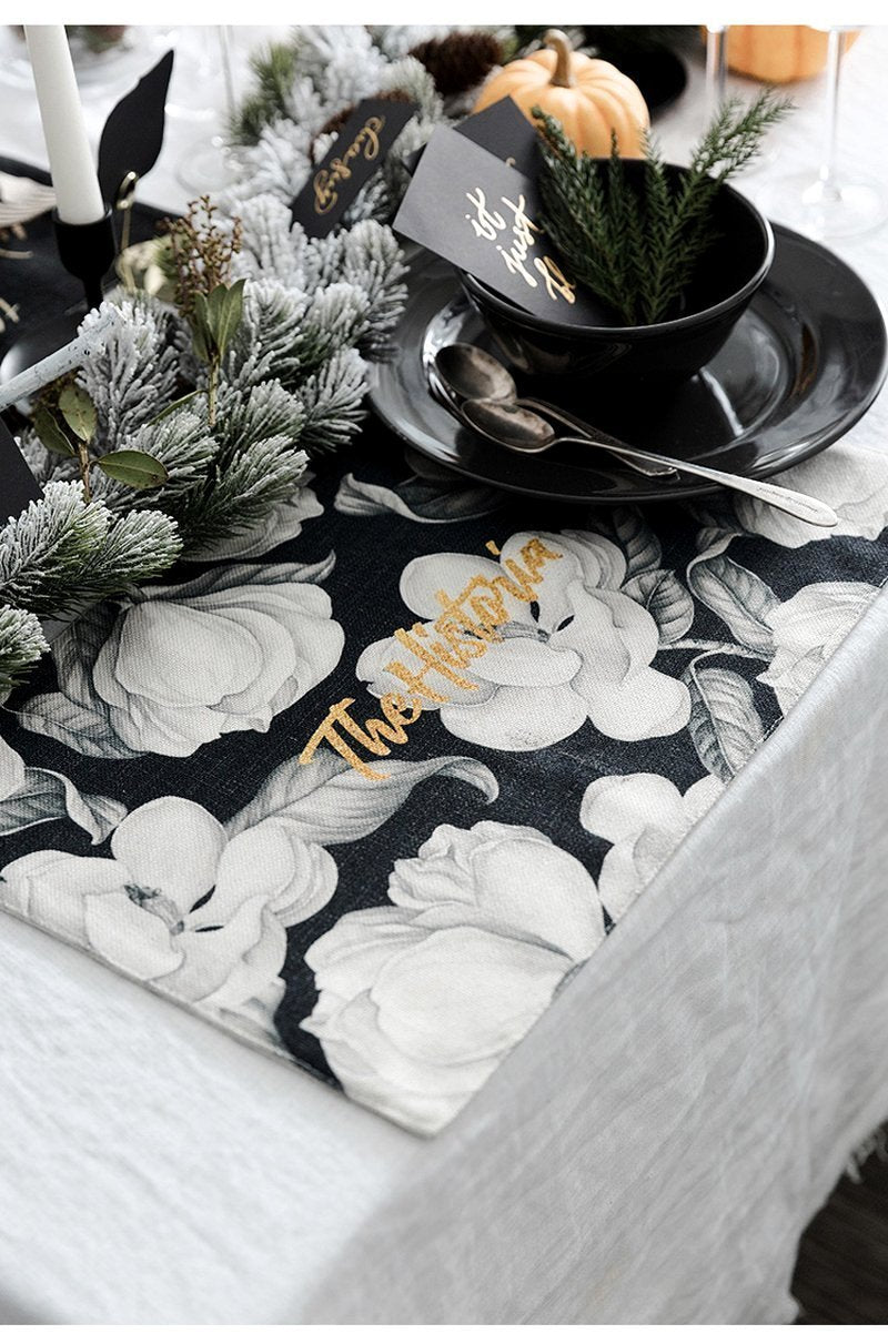 Floral Linen Table Mat - Nordic Side - 