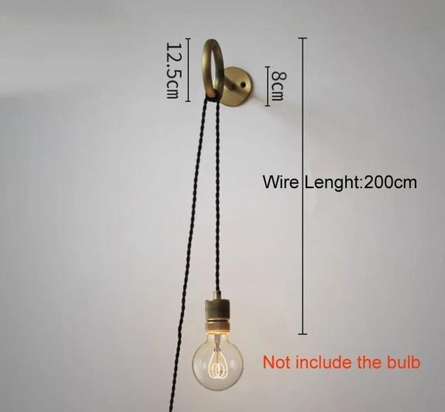 Gold Metal Hanging Wall Light - Nordic Side - 