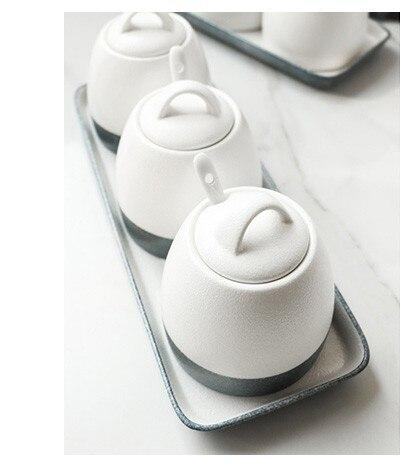 White & Grey Spice Jar - Nordic Side - 