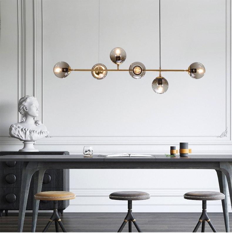 Round Glass Straight Pendant Light - Nordic Side - 