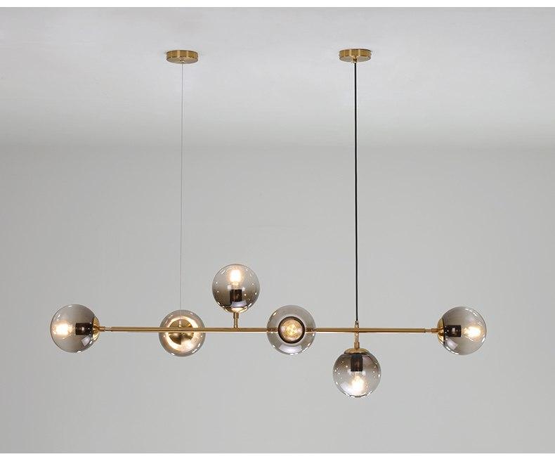 Round Glass Straight Pendant Light - Nordic Side - 