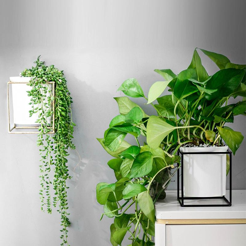 Fenella - Metal Frame Modern Planter - Nordic Side - 09-27, feed-cl1-planters, modern, modern-nordic, modern-pieces, modern-planter-collection, nordic, planter