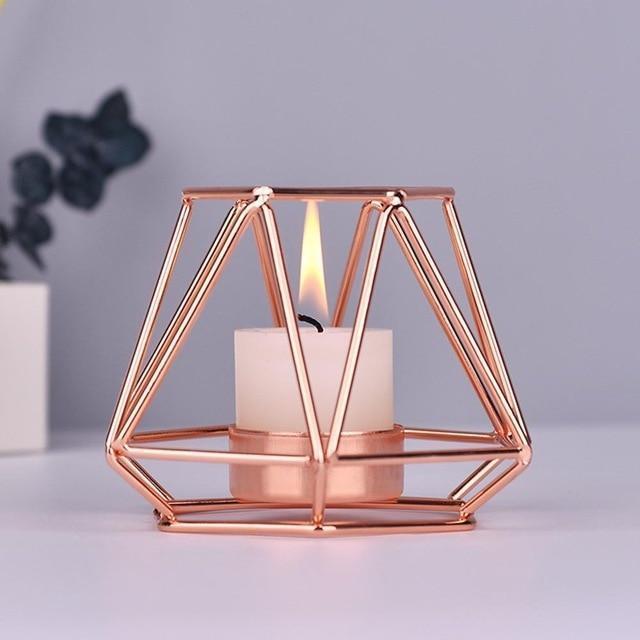 Diedra - Modern Geometric Cage Candle Holder - Nordic Side - 05-09