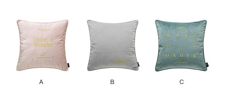 Velvet Cushions with Gold Letters - Nordic Side - 