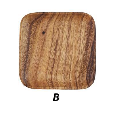 Acacia Wood Square Plate - Nordic Side - 