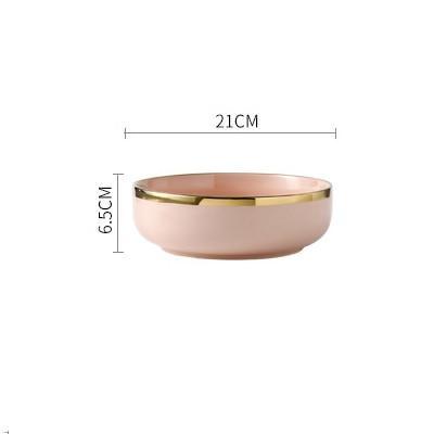 Black & Pink Dinnerware with Gold Rim - Nordic Side - 