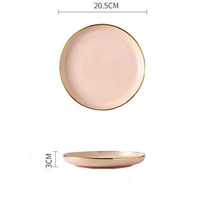 Black & Pink Dinnerware with Gold Rim - Nordic Side - 