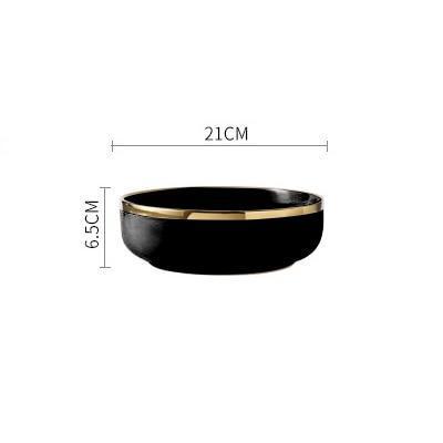 Black & Pink Dinnerware with Gold Rim - Nordic Side - 