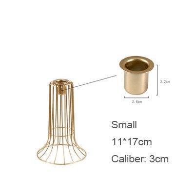 Gold Iron Metal Line Candleholder - Nordic Side - 