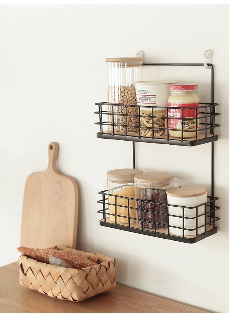 Iron & Wood Storage Rack - Nordic Side - 