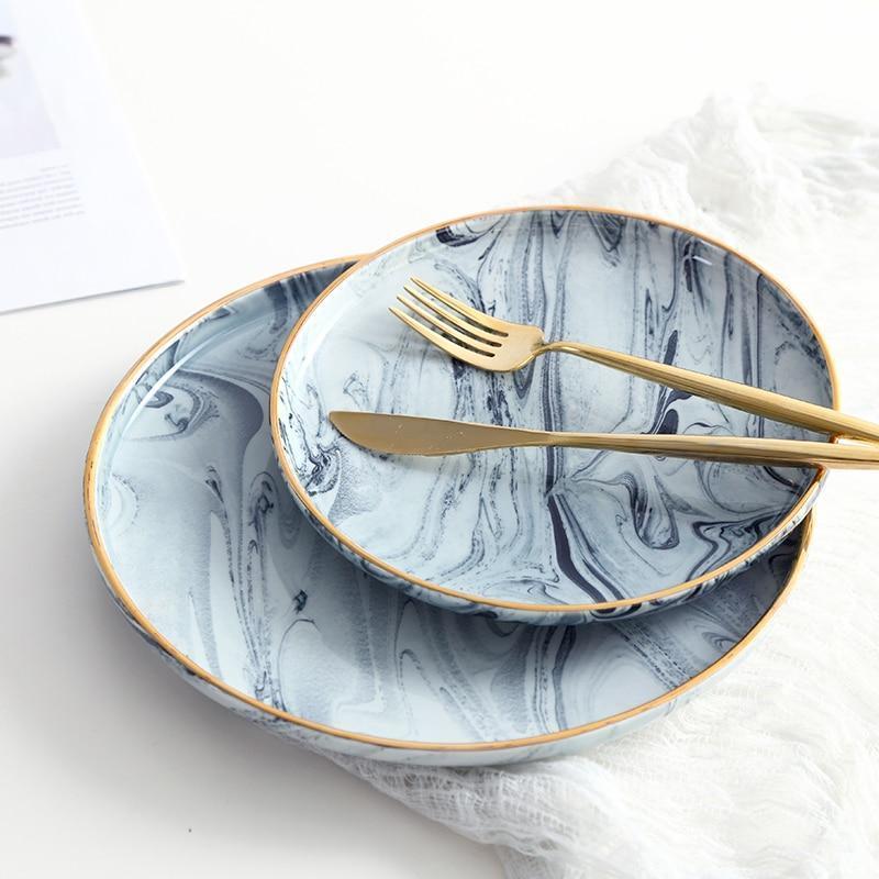 Blue & Pink Marble Tableware - Nordic Side - 