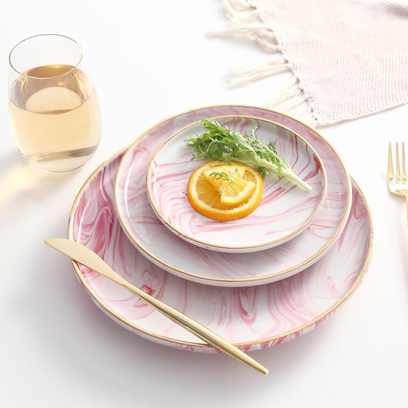 Blue & Pink Marble Tableware - Nordic Side - 