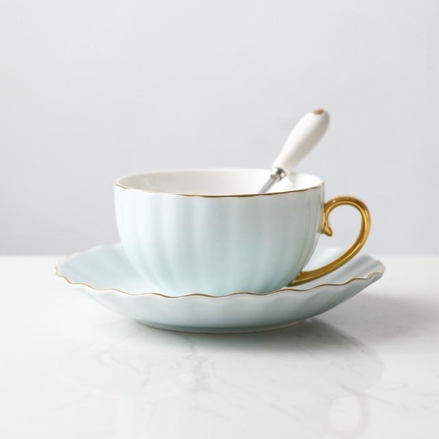 Macaron Scallop Cup & Saucer - Nordic Side - 