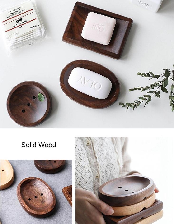 Natural Walnut Soap Plate - Nordic Side - 