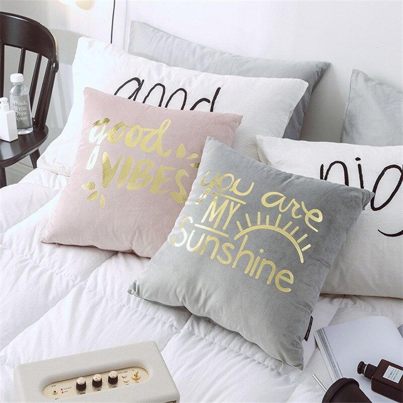 Velvet Cushions with Gold Letters - Nordic Side - 