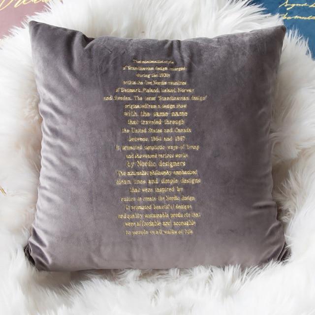 Velvet Cushions with Gold Letters - Nordic Side - 