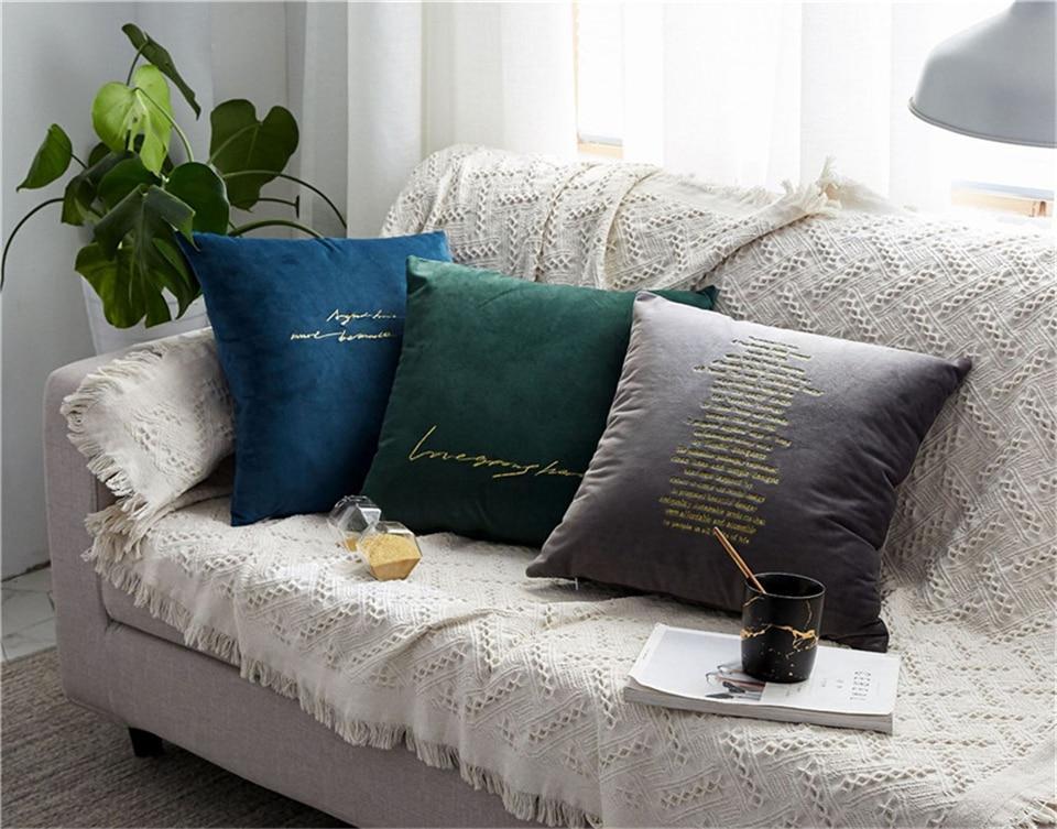 Velvet Cushions with Gold Letters - Nordic Side - 