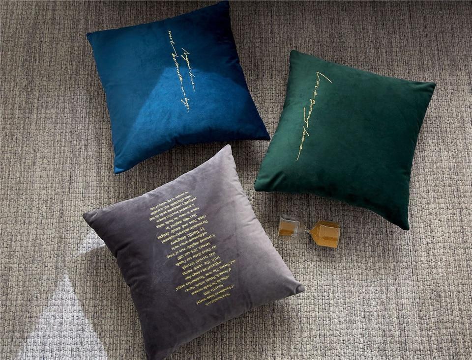 Velvet Cushions with Gold Letters - Nordic Side - 