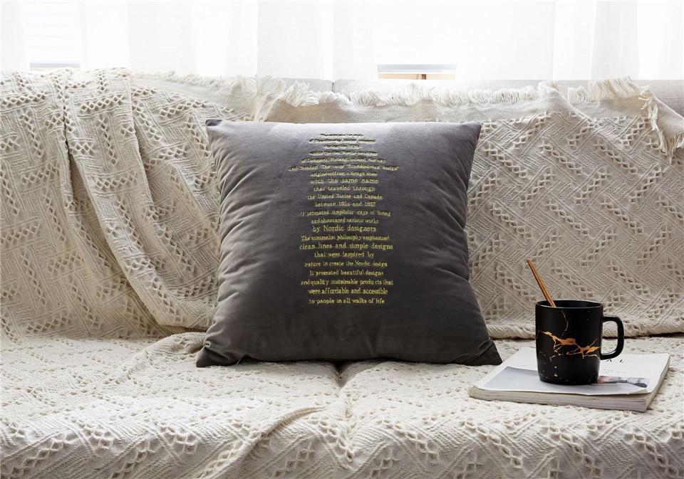 Velvet Cushions with Gold Letters - Nordic Side - 