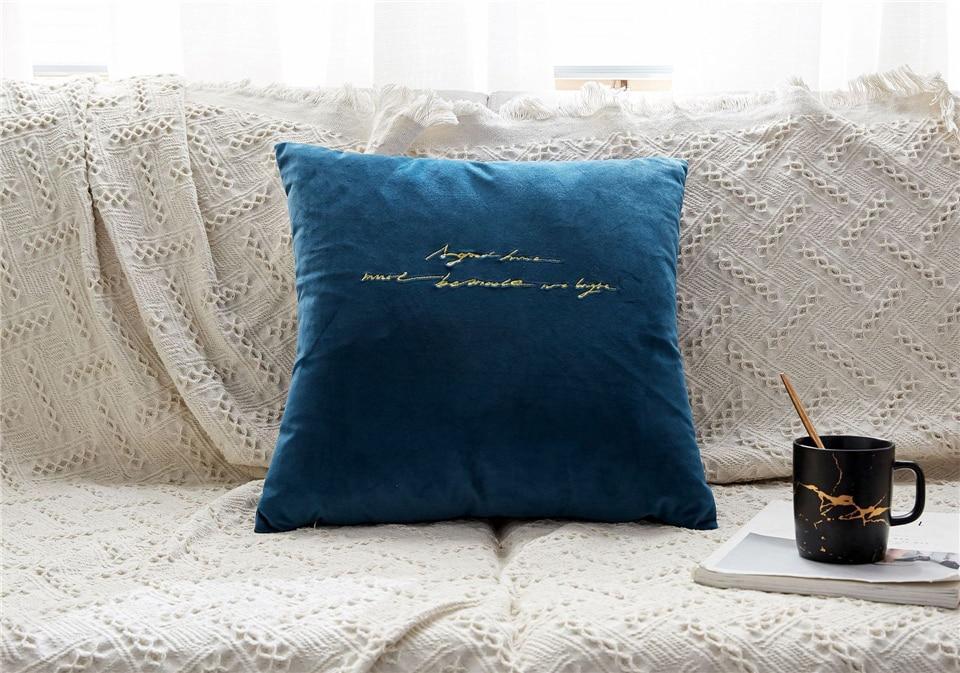 Velvet Cushions with Gold Letters - Nordic Side - 