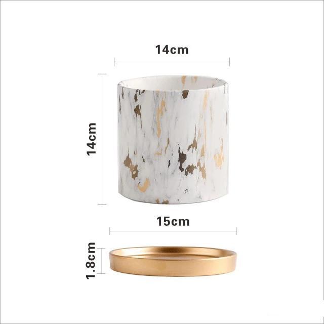 Gold Marble Pot - Nordic Side - 