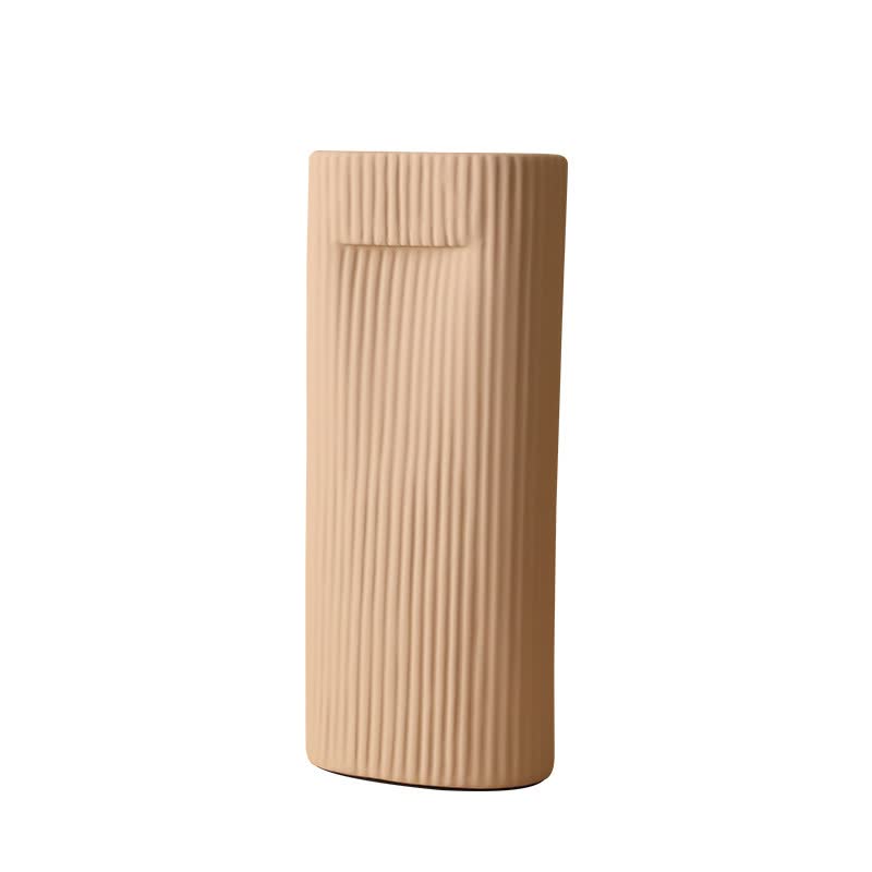 Vertical Line Ceramic Vase - Handcrafted