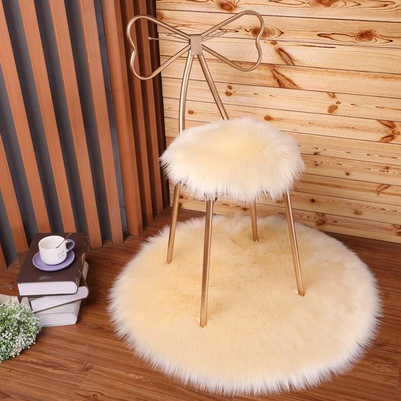 Luxury Soft SheepSkin Fluffy Chair Cover - Nordic Side - 