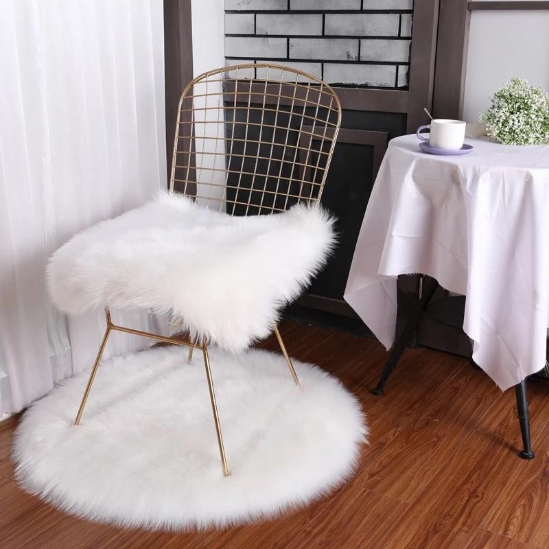 Luxury Soft SheepSkin Fluffy Chair Cover - Nordic Side - 