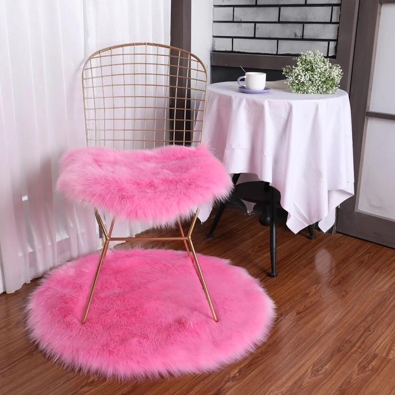 Luxury Soft SheepSkin Fluffy Chair Cover - Nordic Side - 