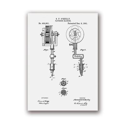 Abstract Canvas Print - Tattoo Machine