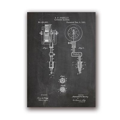 Abstract Canvas Print - Tattoo Machine