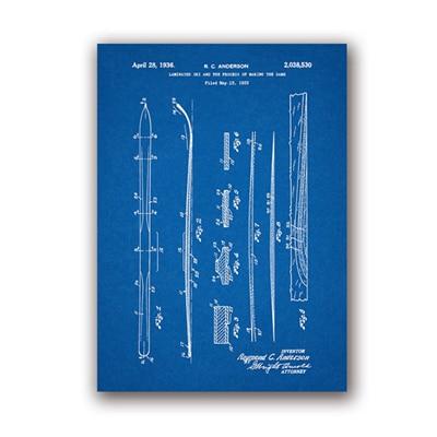 Ski Snowboard Patent Poster