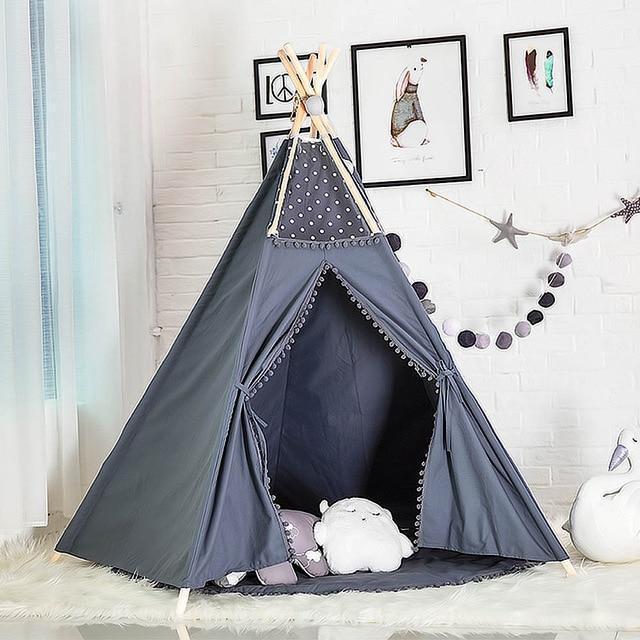 Kids Cotton Teepee Tent - Nordic Side - Bedroom, Decor, Kids, not-hanger