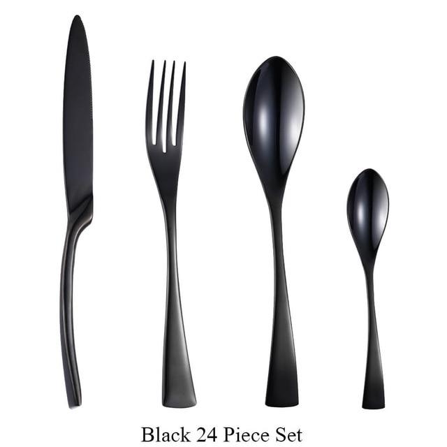 Jet Elegant Black Flatware Set