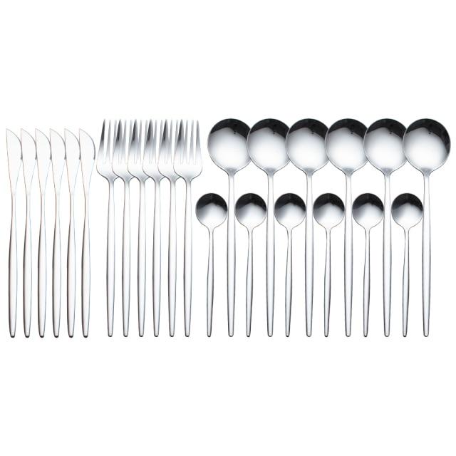 24Pcs 24-Piece Gold Flatware Set