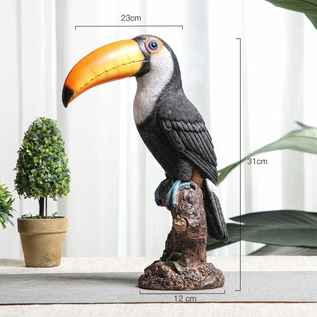 Resin Parrot Bird Statue Ornament