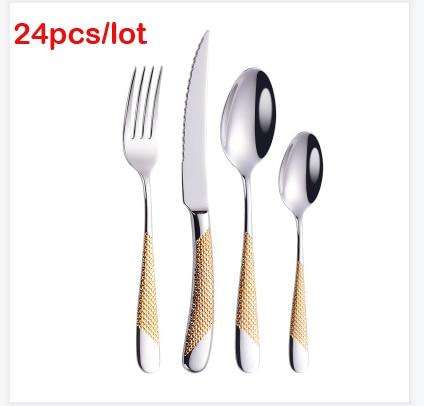 Glossy Elegant Stainless Steel Flatware Set