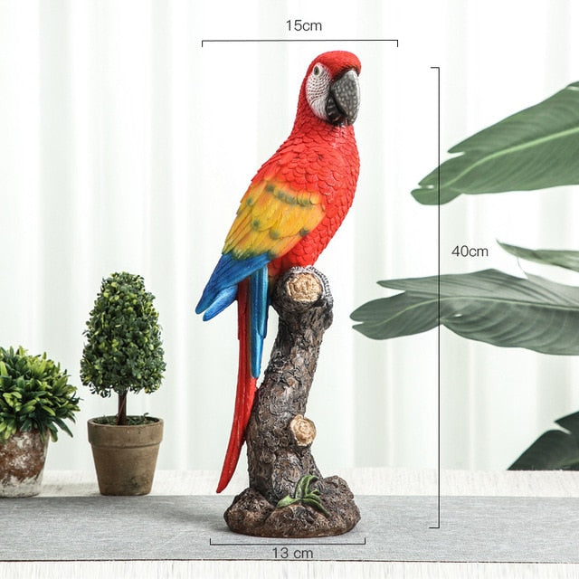 Resin Parrot Bird Statue Ornament