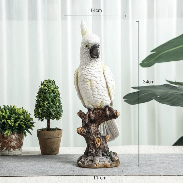 Resin Parrot Bird Statue Ornament