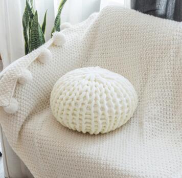 Knitted Pouf - Nordic Side - Decor, Living Room, not-hanger, Pillows