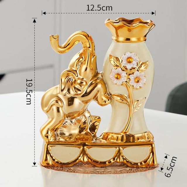 Golden Elephant Vase