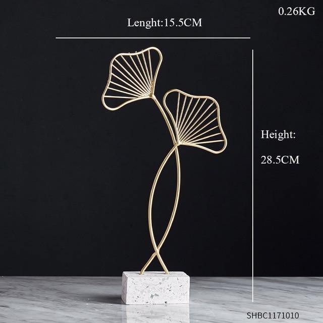 Modern Nature Figurines (Pair) - Nordic Side - figurine, flower, leaf, modern, nature, wreath