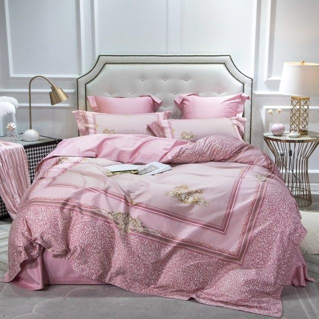 Pink Leopard Print Egyptian Cotton Set