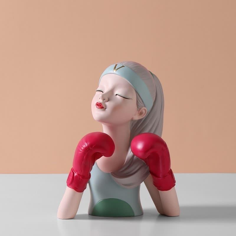 Kakintu Japanese-Inspired Boxing Girl Statue