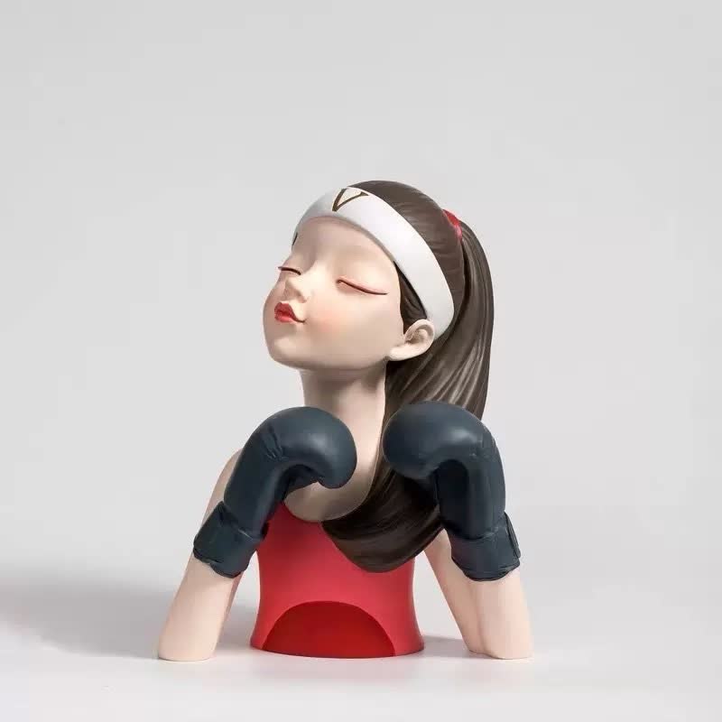 Kakintu Japanese-Inspired Boxing Girl Statue