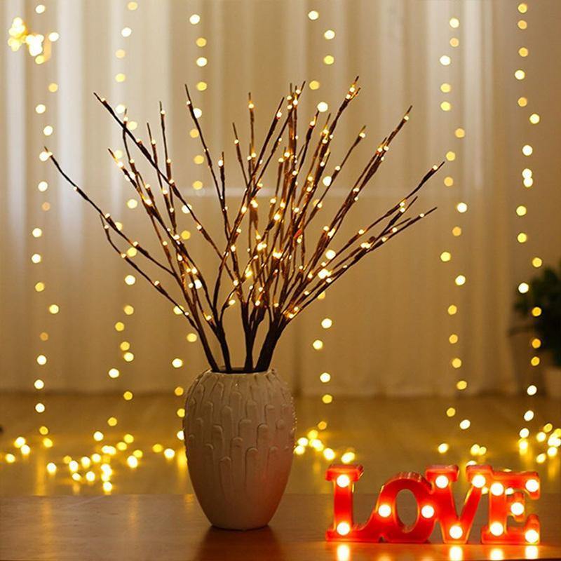 HomeQuill™ Rustic Willow Tree Branch Lights - Nordic Side - 