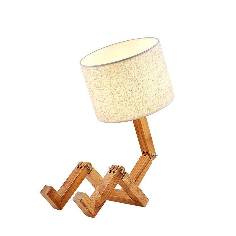 Wooden RoboLamp™ - Nordic Side - lamp, robolamp, robot, wooden