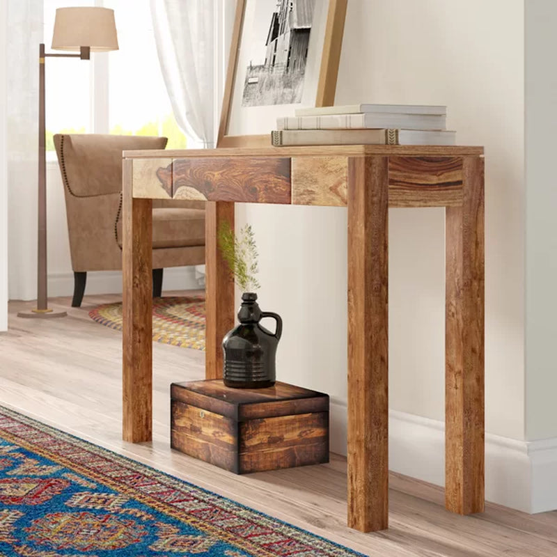 Cyranoe Rustic Sheesham Wood Console Table