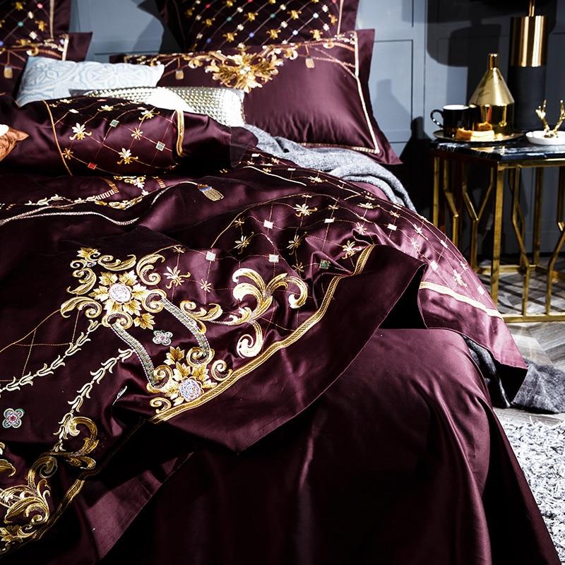 Egyptian Cotton Royal Burgundy Luxury Set