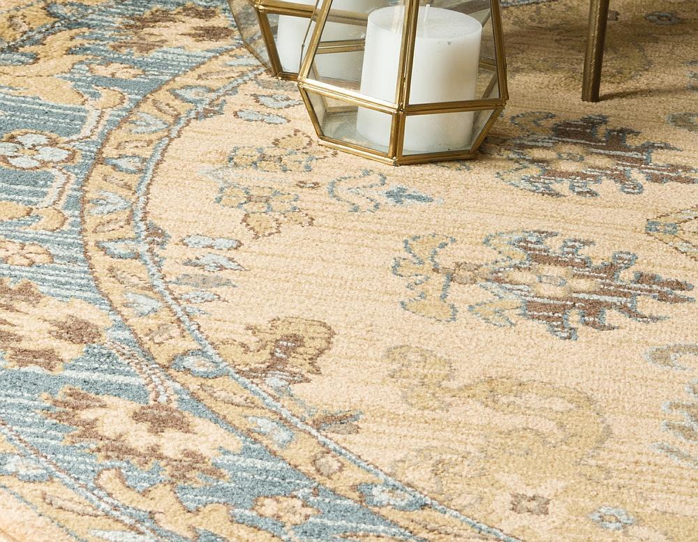 Lathan - Blue Border Gold Rug - Nordic Side - feed-cl0-over-80-dollars, unique-loom, us-only, us-ship